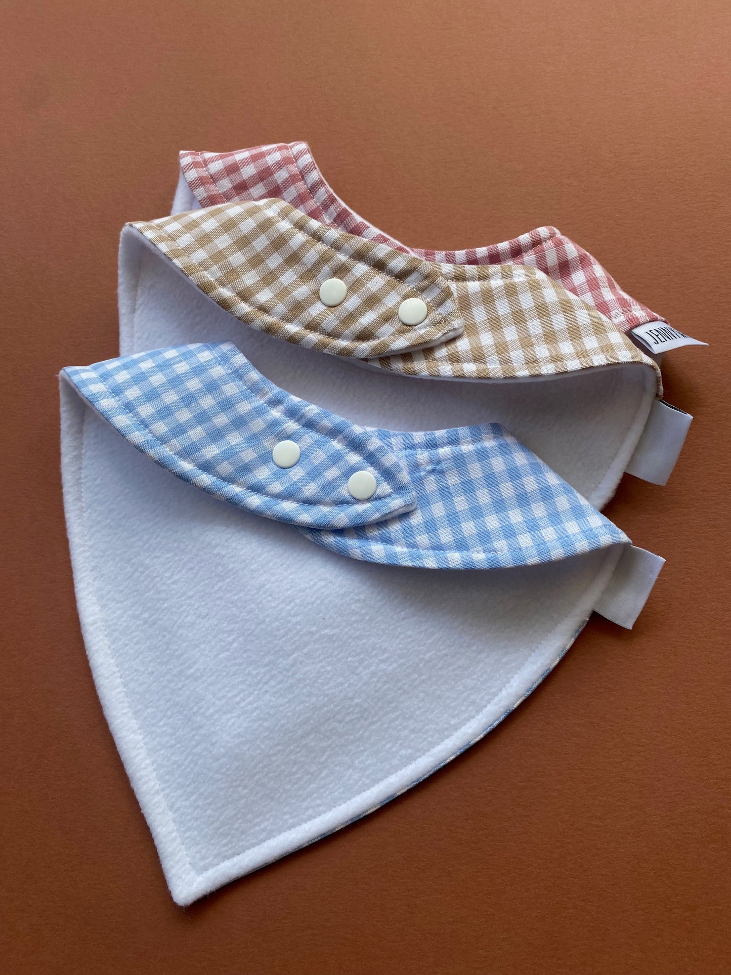 Choice of gingham bandana bib
