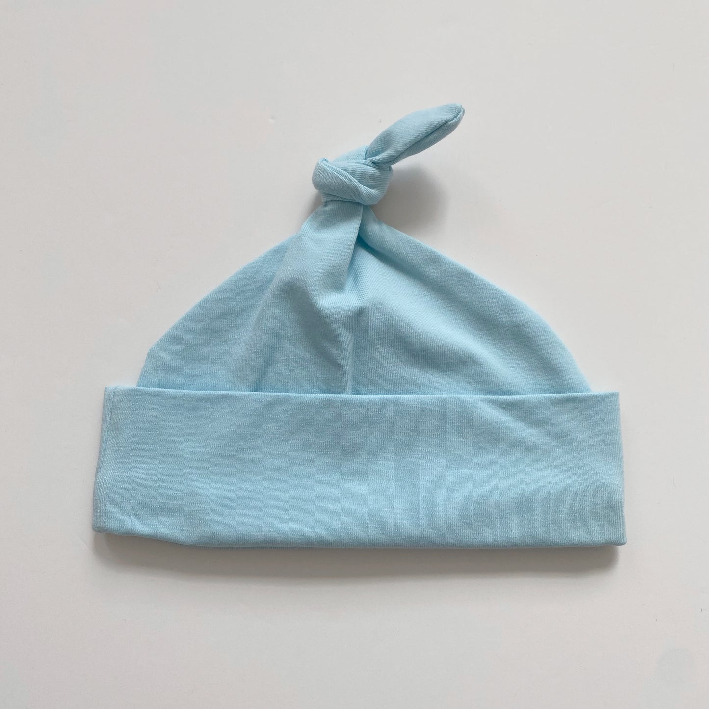 0-3 months baby blue knot hat
