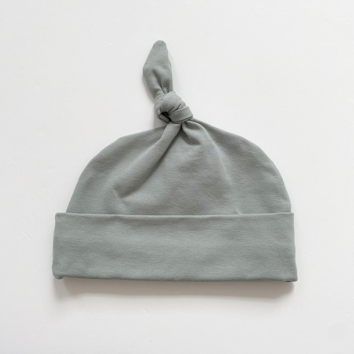 3-6 months sage green knot hat