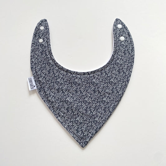 Navy ditsy bandana bib