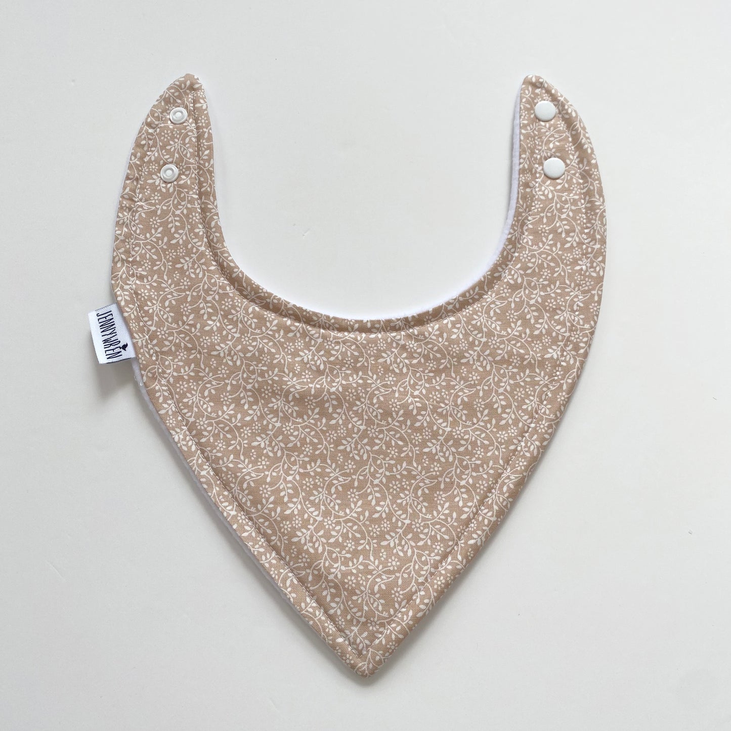 Nude ditsy bandana bib