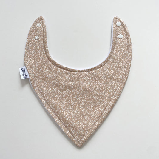 Nude ditsy bandana bib