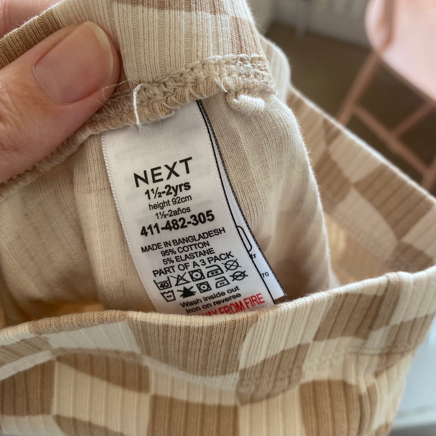 18-24M Next checkerboard ribbed leggings