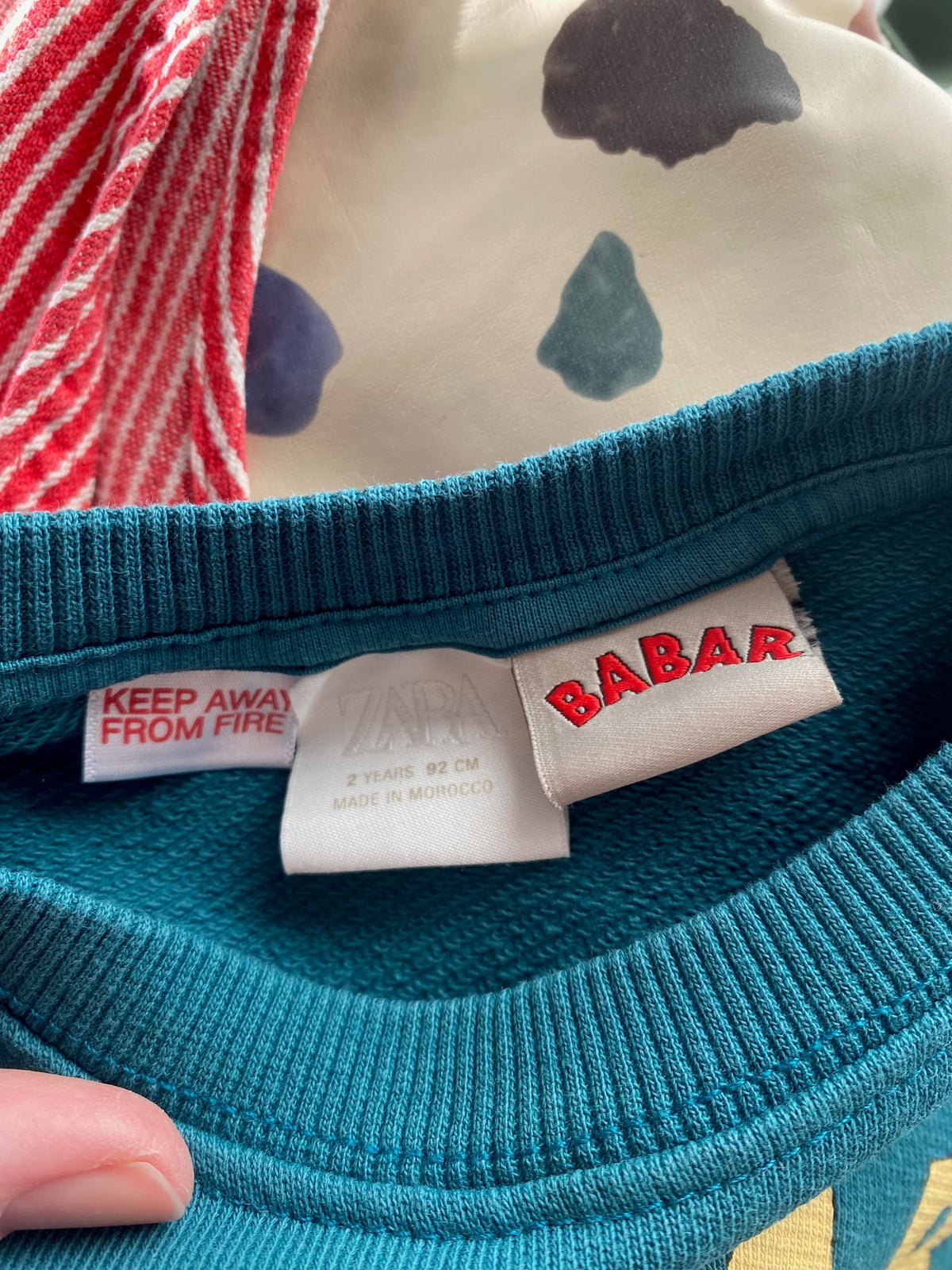 18-24M Zara Babar teal sweatshirt