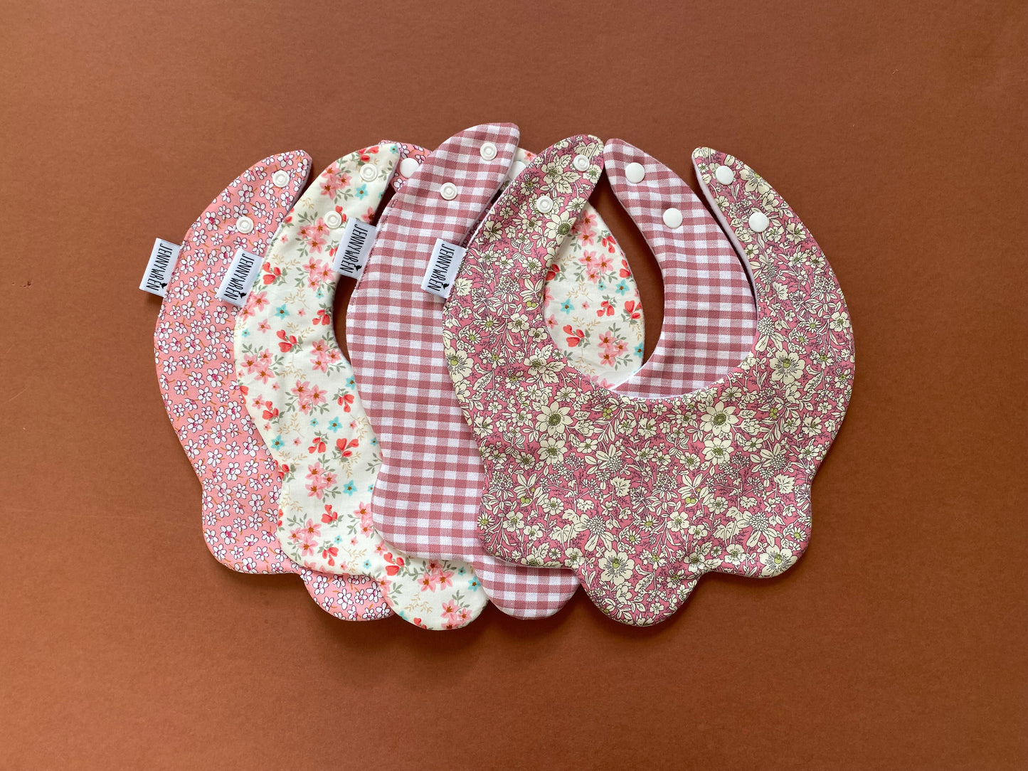 Choice of ditsy scallop bib