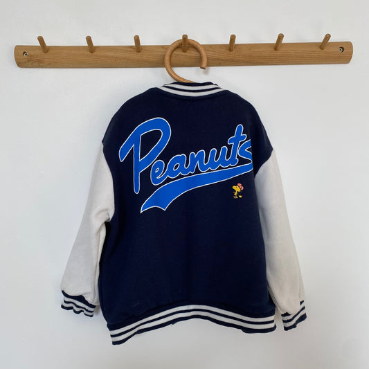 4-5Y Zara Peanuts navy varsity jacket