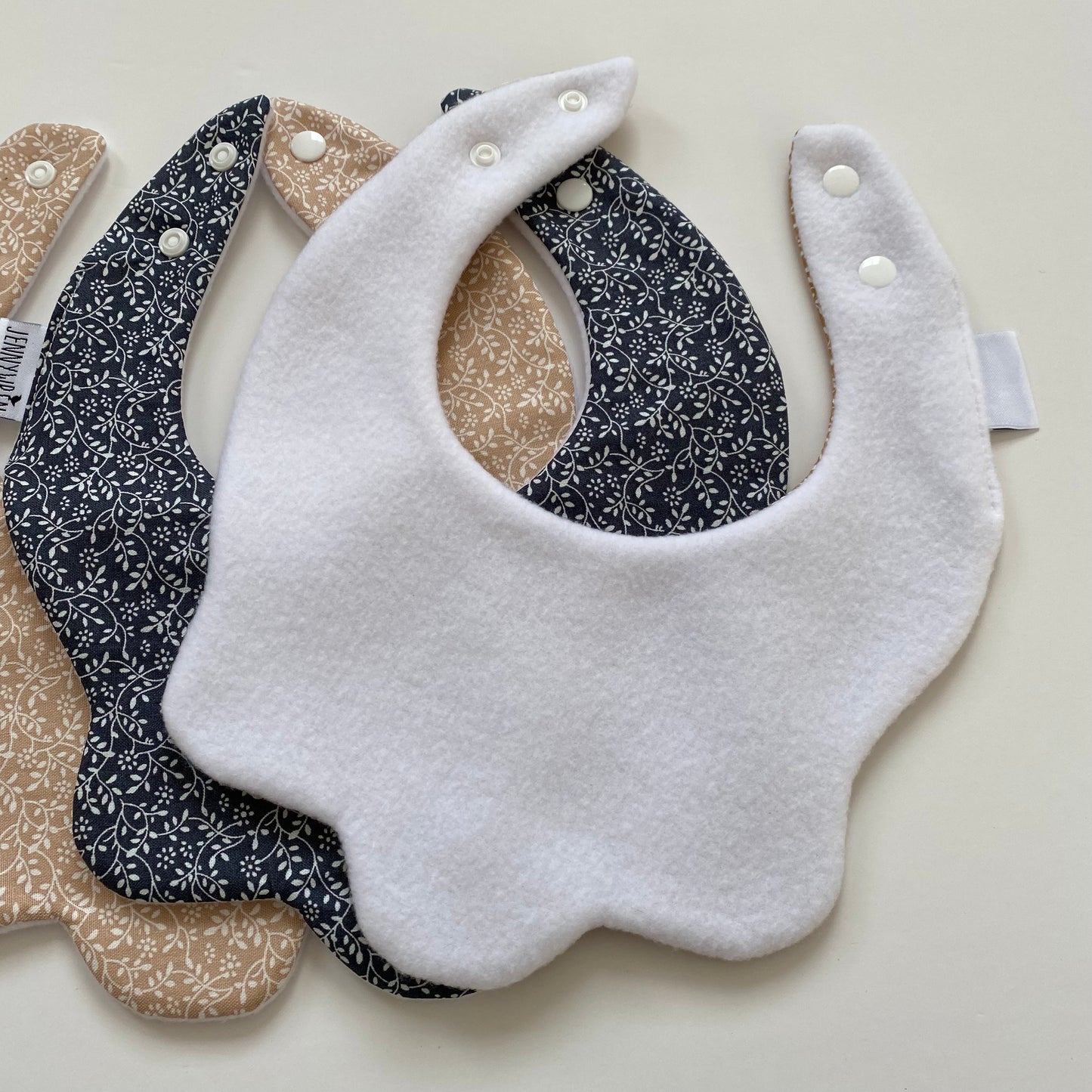 Choice of Autumn ditsy scallop bib