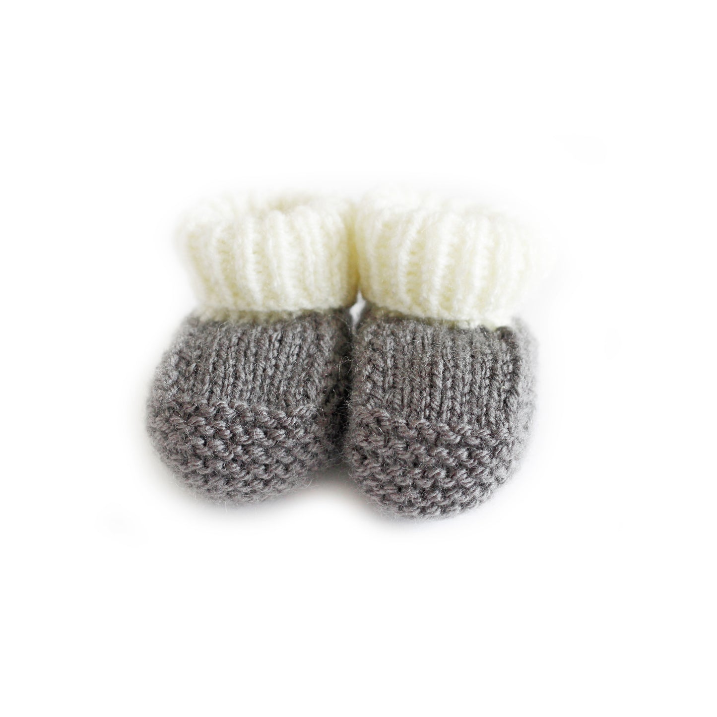Knitted booties dark grey
