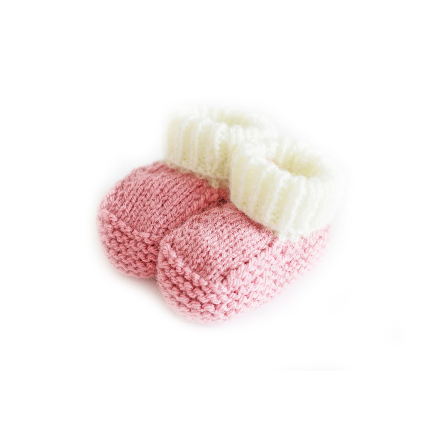 Knitted booties dusky pink