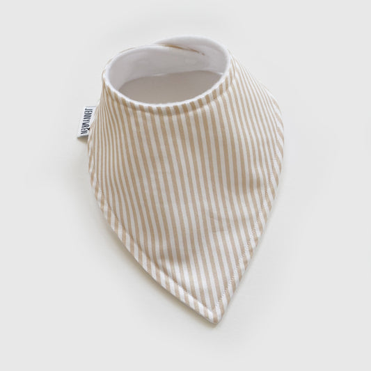 Beige stripe bandana bib