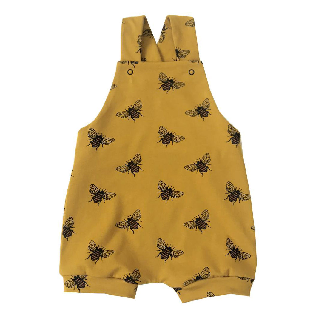Mustard bee short dungarees