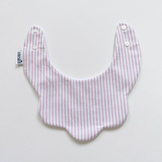 Pink stripe scallop bib