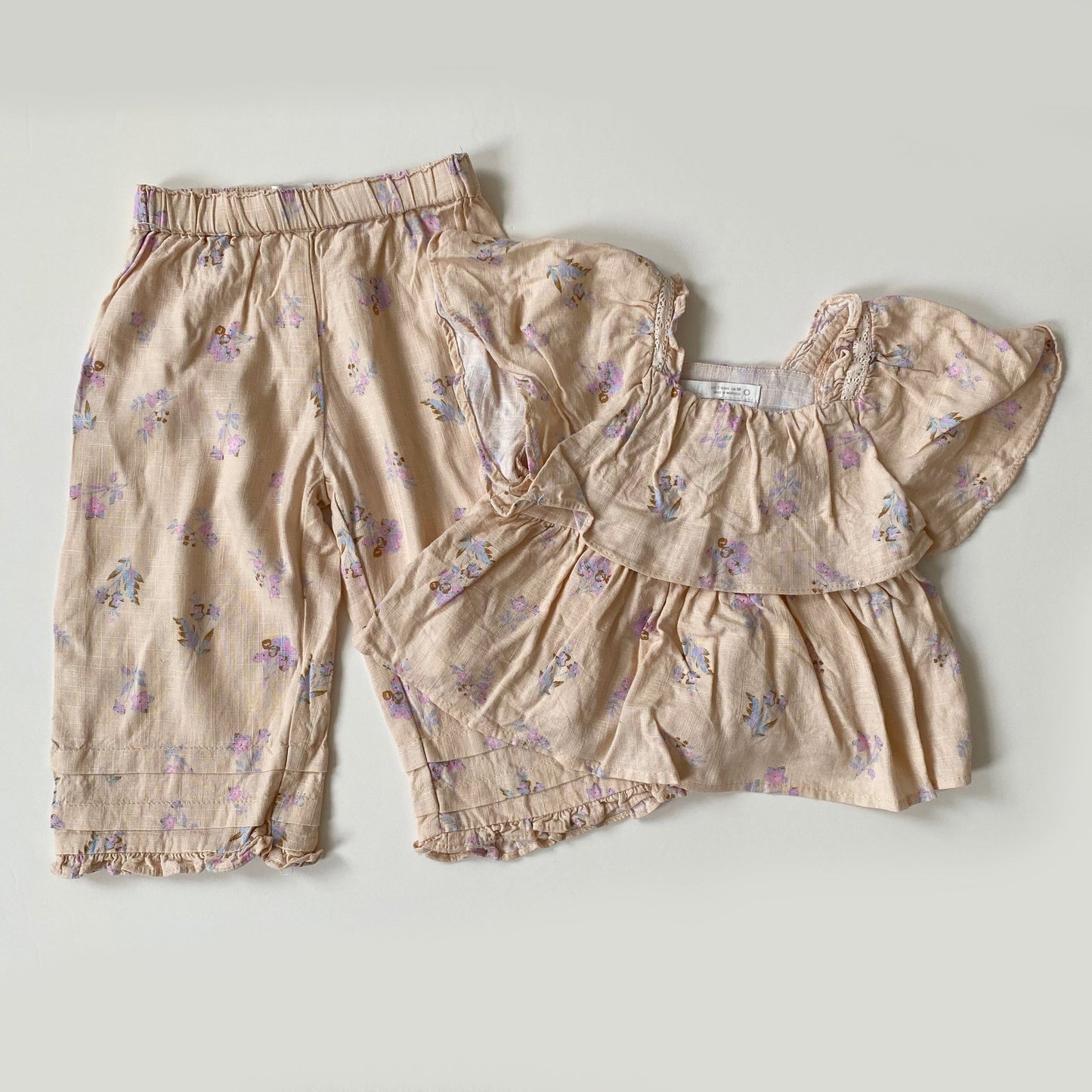 2-3Y Zara floral top and wide leg trousers set co-ord