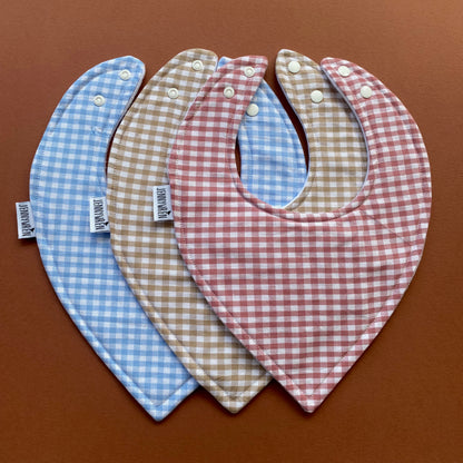 Choice of gingham bandana bib