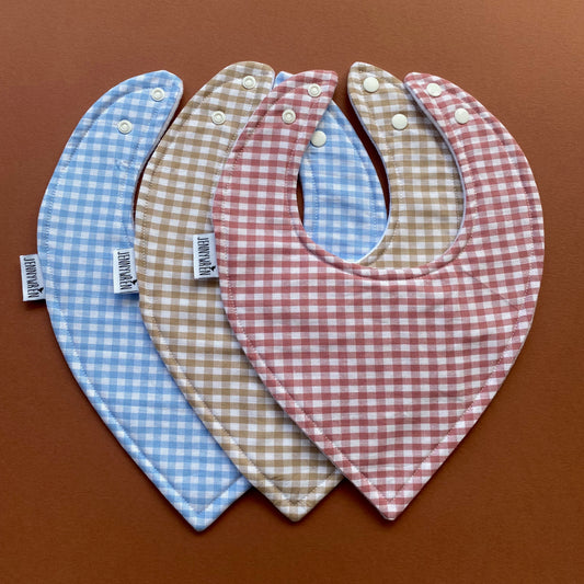 Choice of gingham bandana bib
