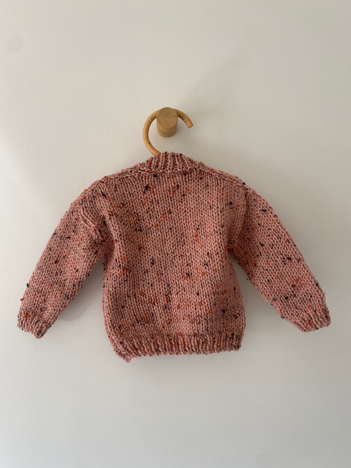 3-6M pink textured hand-knitted cardigan