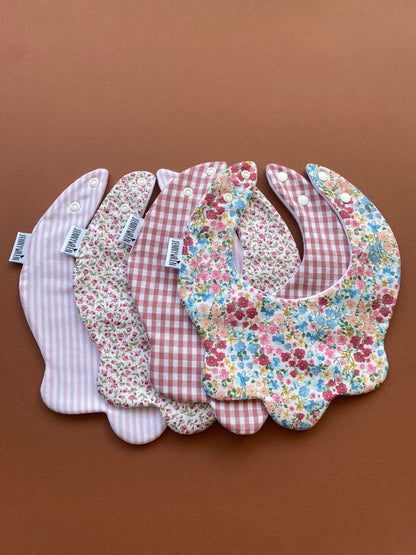 Choice of floral scallop bibs