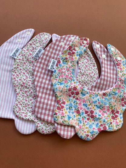Choice of floral scallop bibs