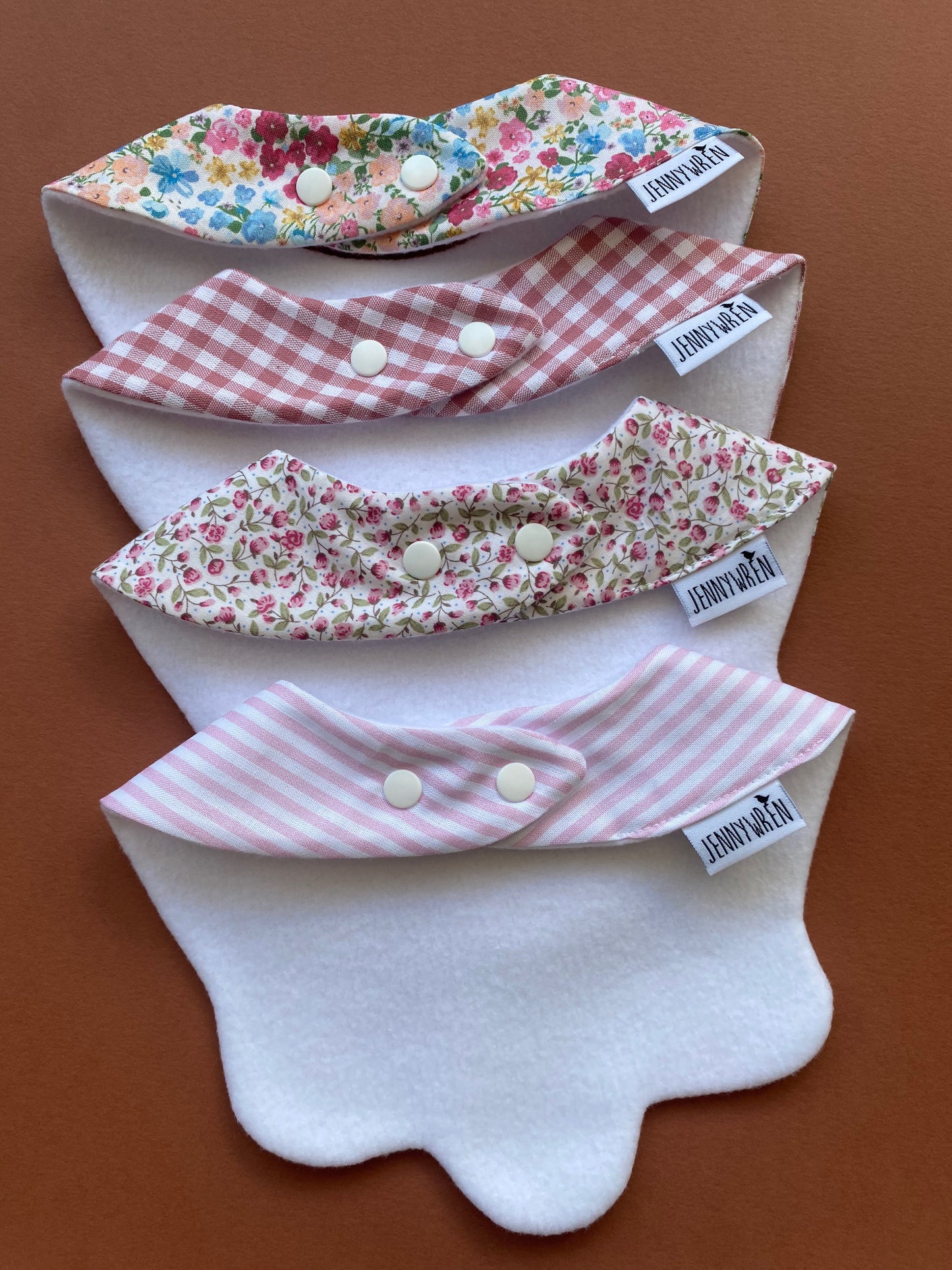 Choice of floral scallop bibs