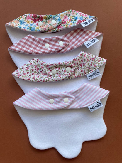 Choice of floral scallop bibs