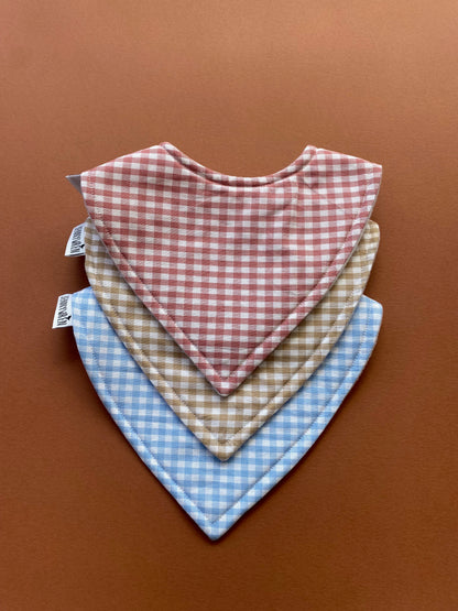 Choice of gingham bandana bib
