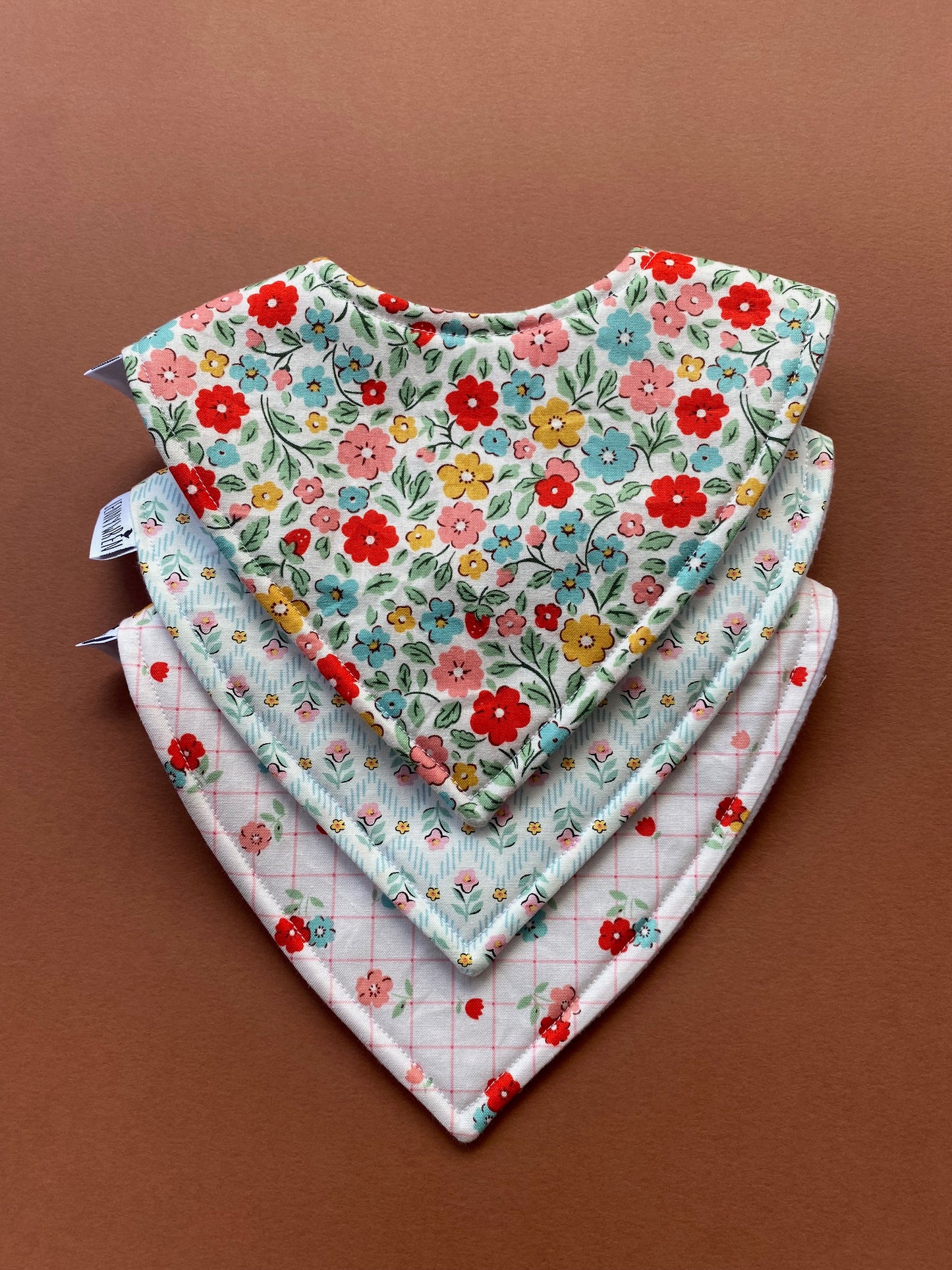 Choice of floral bandana bib