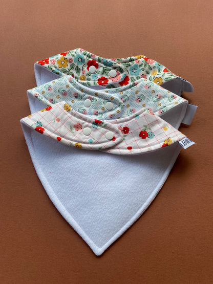 Choice of floral bandana bib