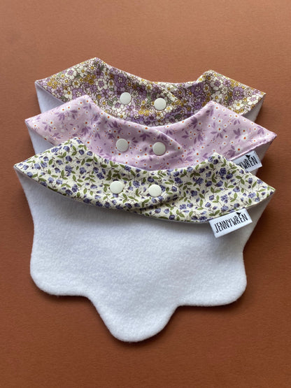 Choice of floral scallop bibs