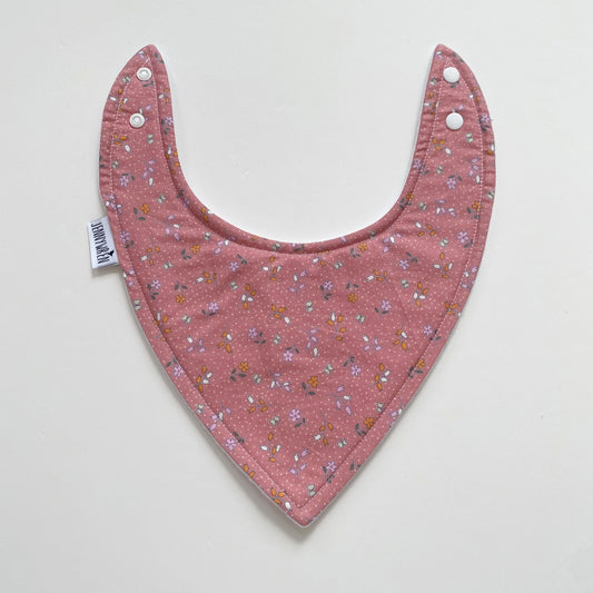 Pink ditsy bandana bib