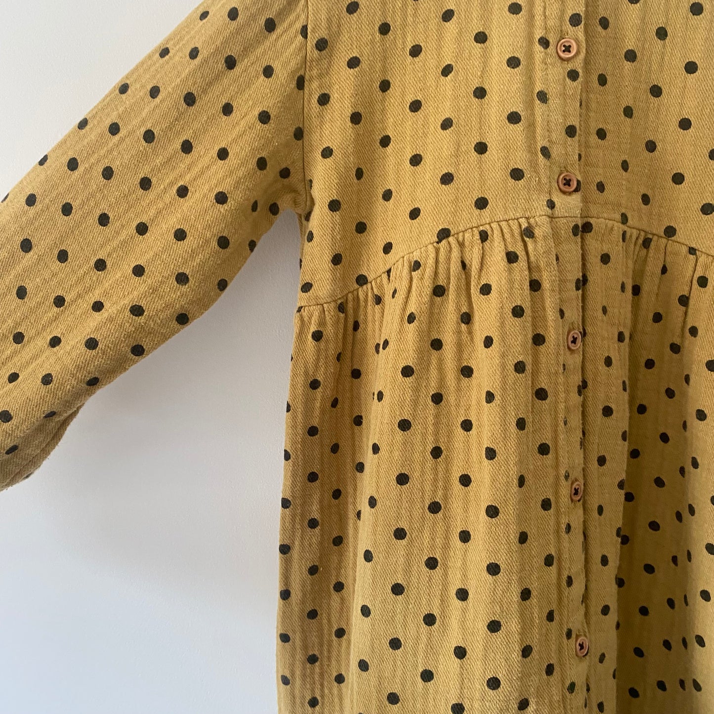 4-5Y Zara mustard polka dot dress