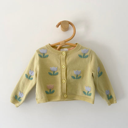 3-6M Next muted yellow tulip cardigan
