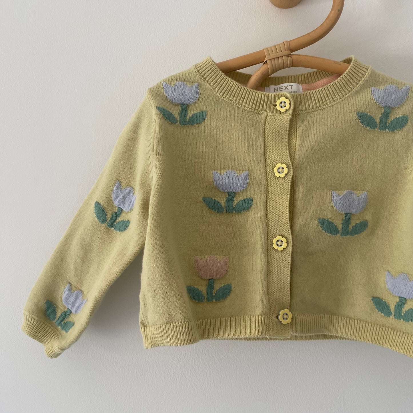 3-6M Next muted yellow tulip cardigan