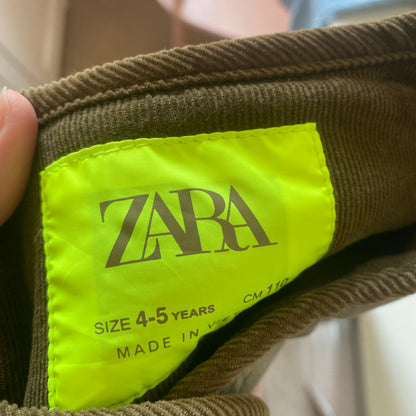 4-5Y Zara khaki green with yellow floral quilted jacket
