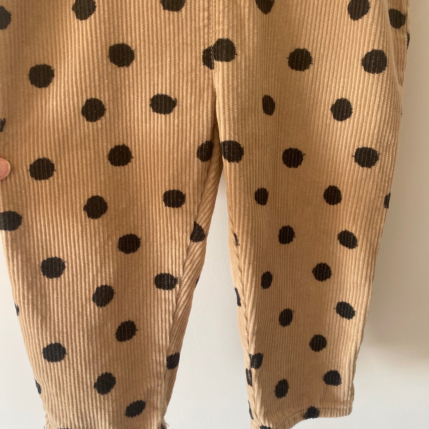2-3Y Zara beige polka dot corduroy dungarees