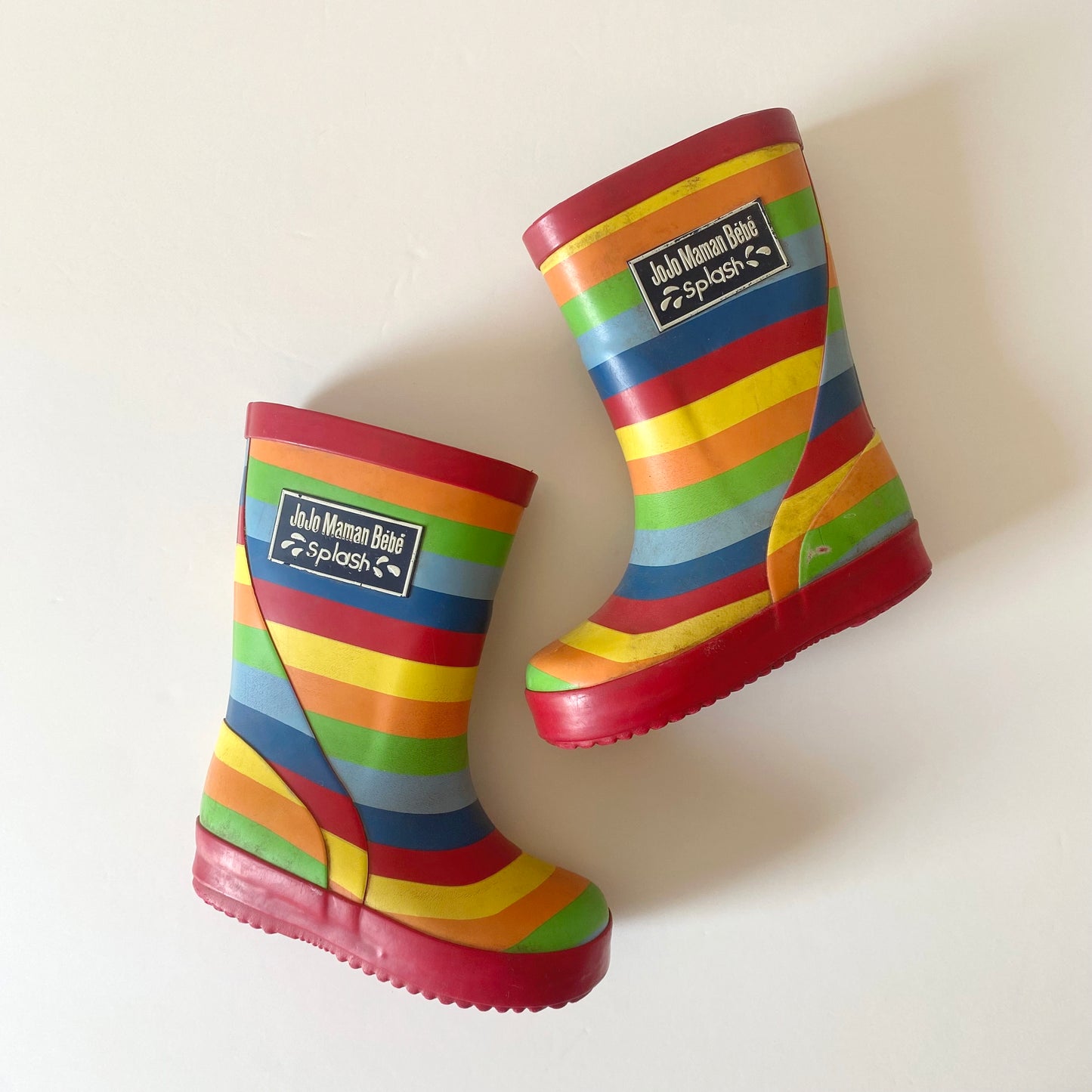 UK size 4 Jojo Maman Bebe rainbow stripe wellies