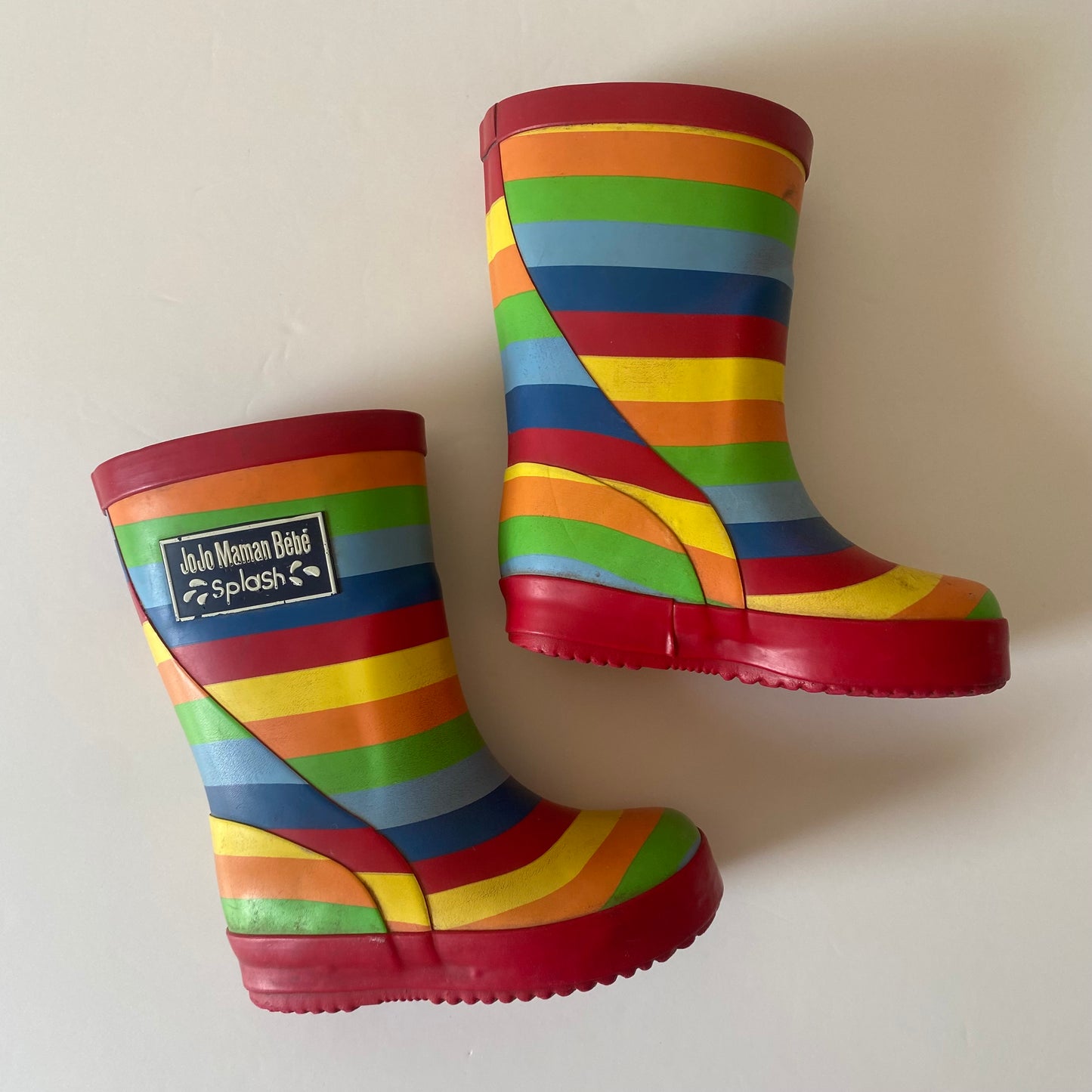 UK size 4 Jojo Maman Bebe rainbow stripe wellies