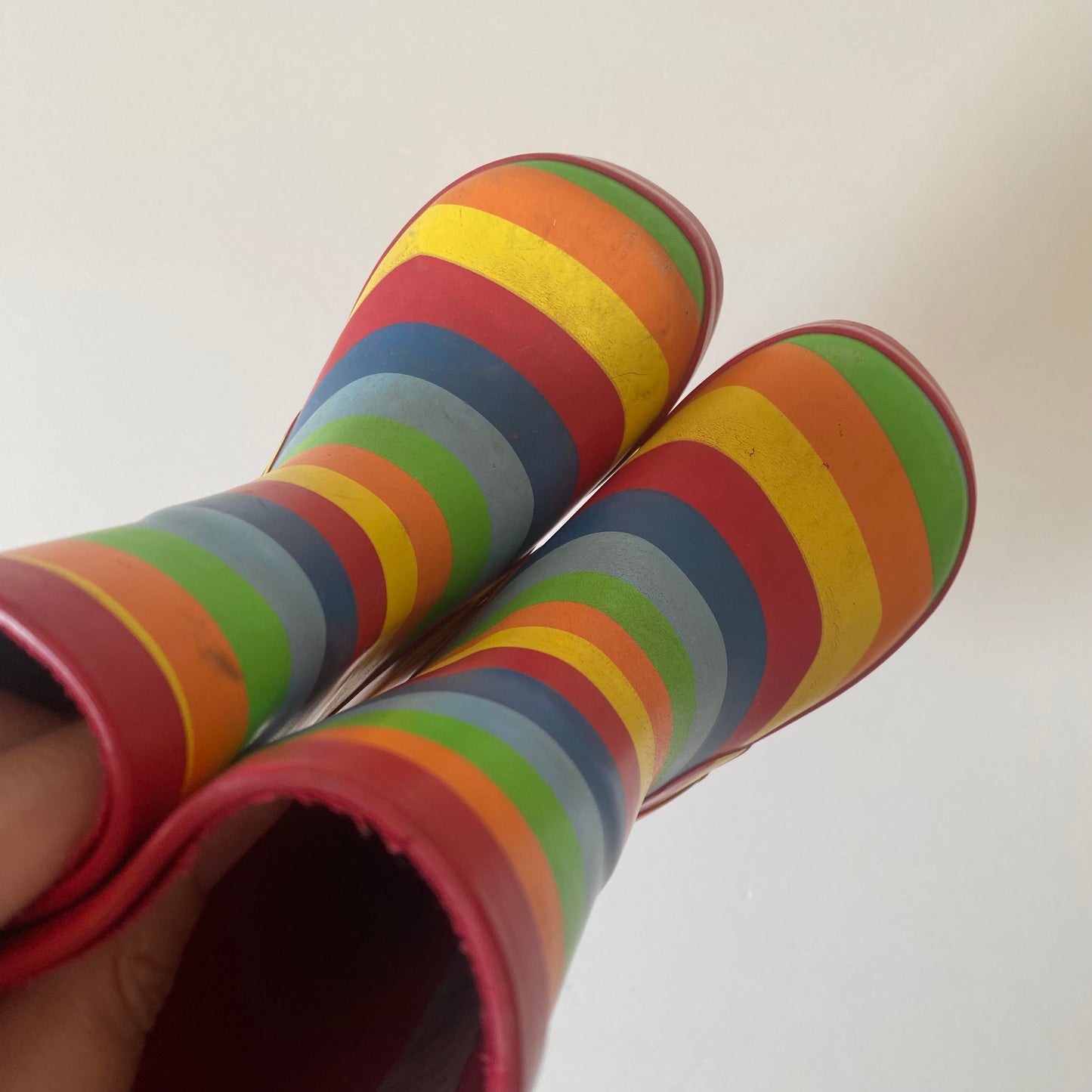 UK size 4 Jojo Maman Bebe rainbow stripe wellies