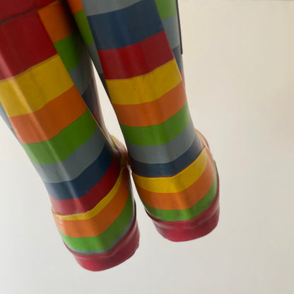 UK size 4 Jojo Maman Bebe rainbow stripe wellies