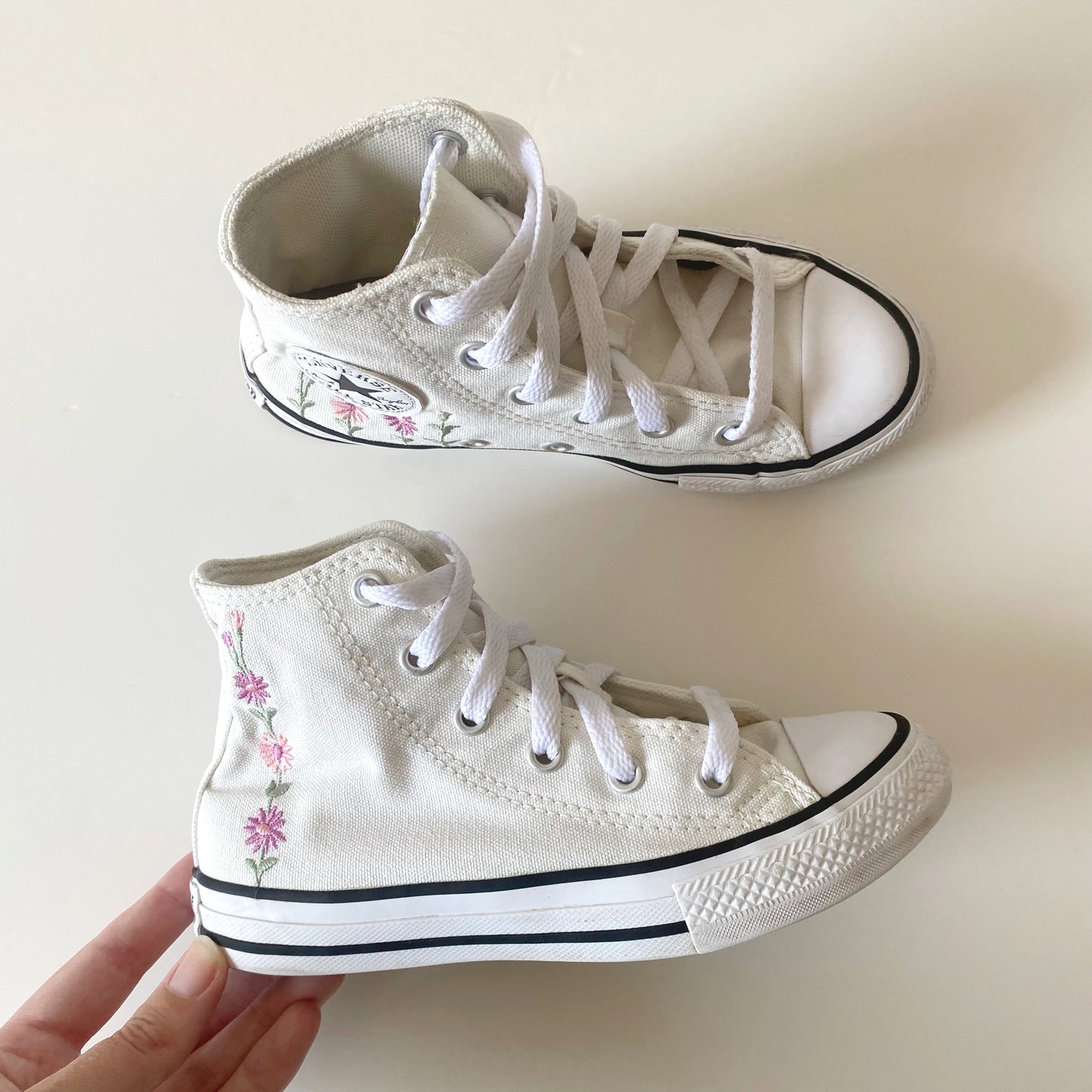 UK size 12 Converse embroidered floral