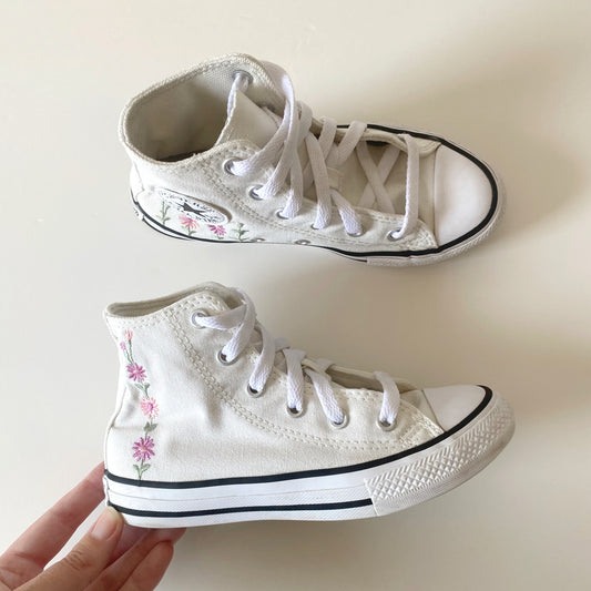 UK size 12 Converse embroidered floral