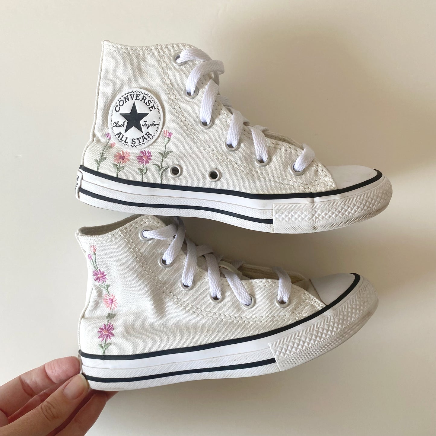 UK size 12 Converse embroidered floral