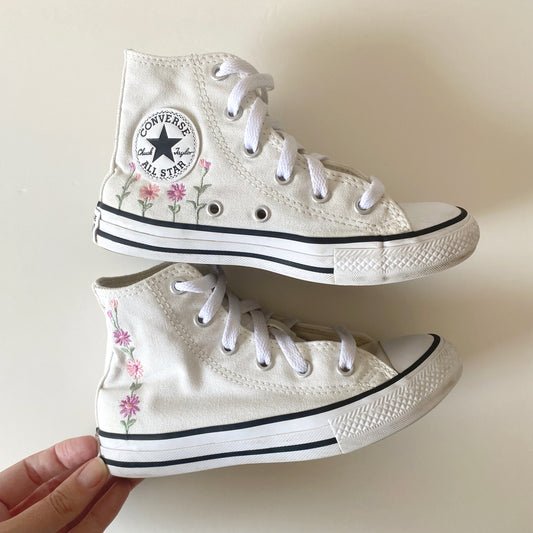 UK size 12 Converse embroidered floral