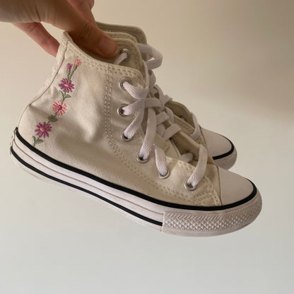 UK size 12 Converse embroidered floral