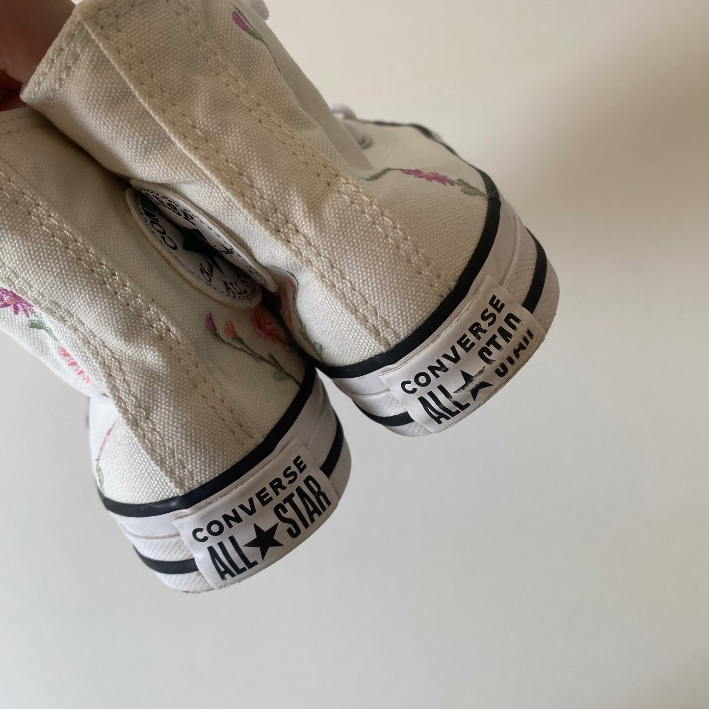 UK size 12 Converse embroidered floral