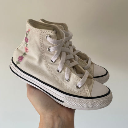 UK size 12 Converse embroidered floral