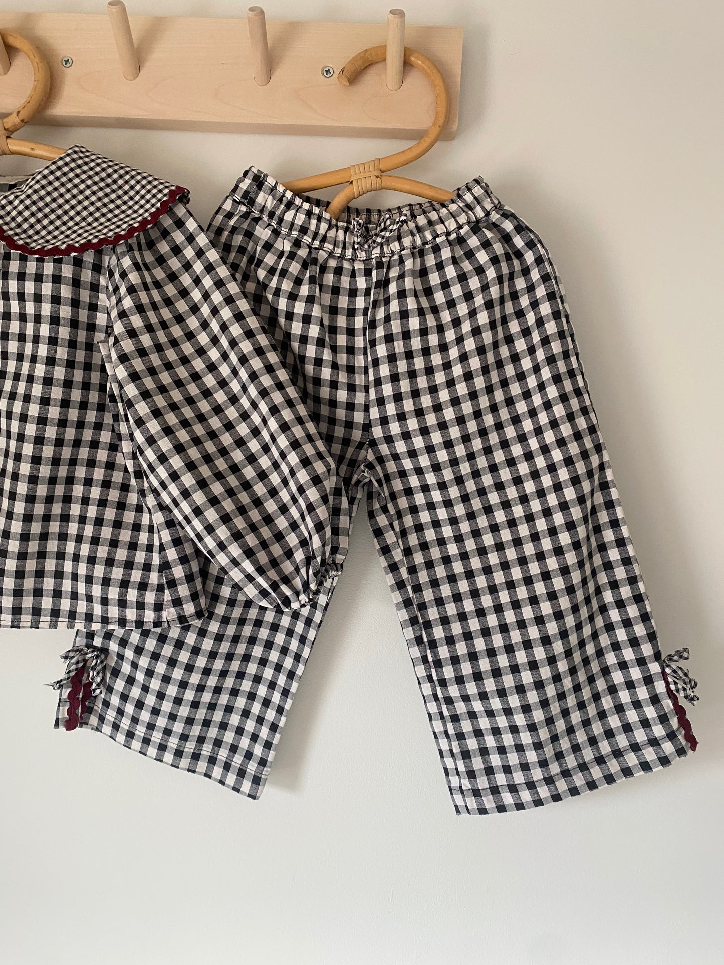 18-24M Zara black gingham blouse and wide leg trousers co-ord