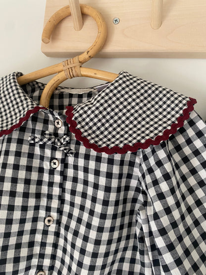 18-24M Zara black gingham blouse and wide leg trousers co-ord