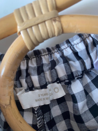 18-24M Zara black gingham blouse and wide leg trousers co-ord
