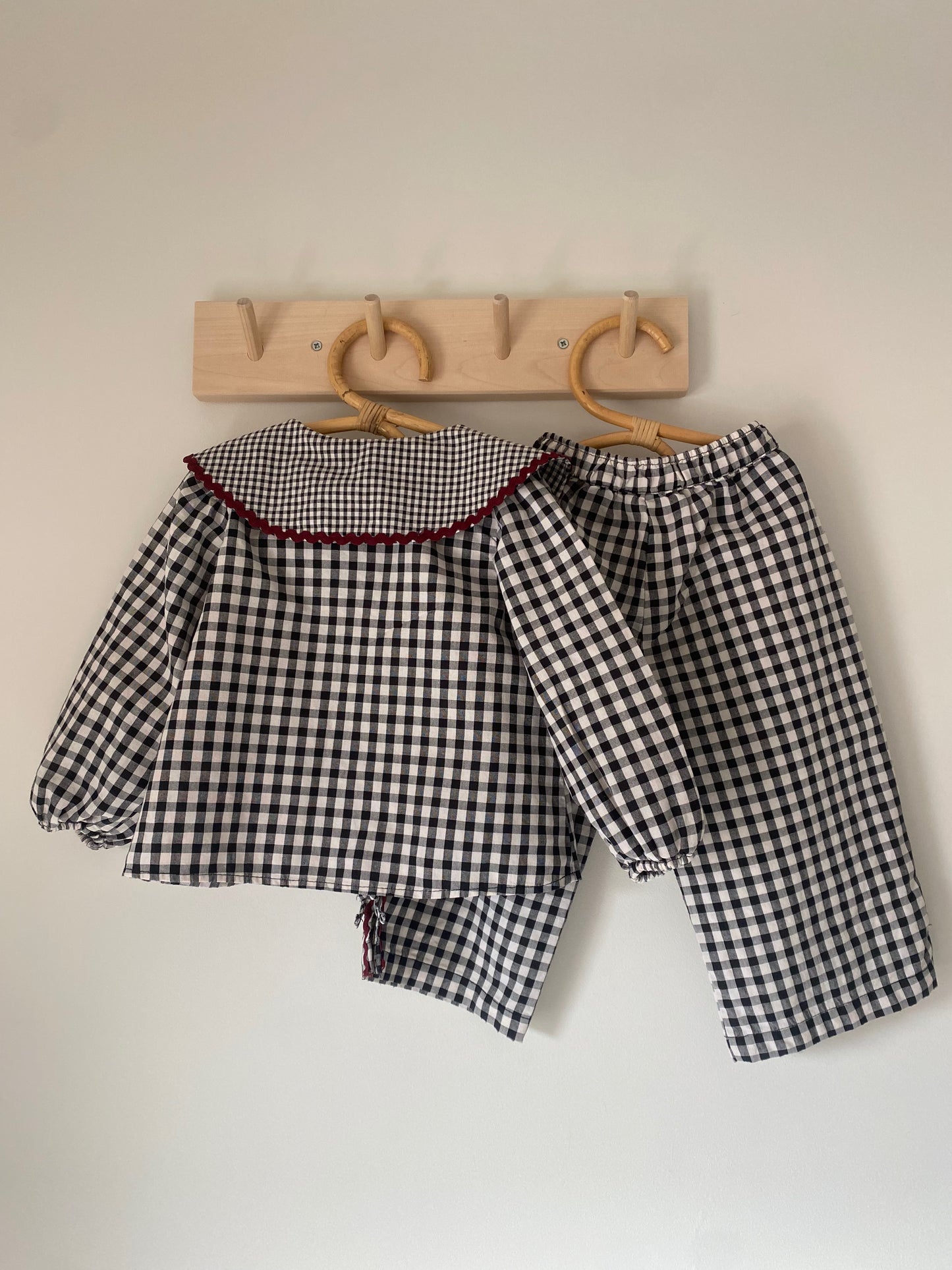 18-24M Zara black gingham blouse and wide leg trousers co-ord