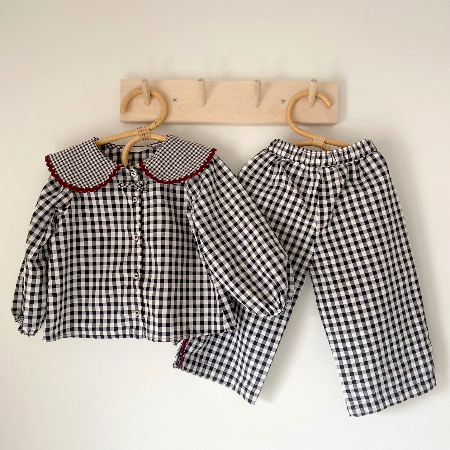 18-24M Zara black gingham blouse and wide leg trousers co-ord
